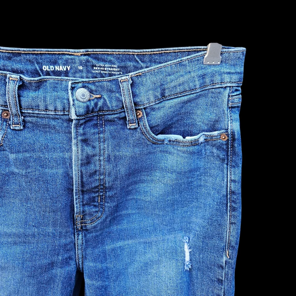Old Navy Extra High Rise Jeans Women Size 10 - Picture 4 of 16